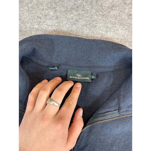 Rodd & Gunn Sweater Men XL Blue 1/4 Zip Mock Neck Pullover Minimalist Streetwear - Picture 3 of 5